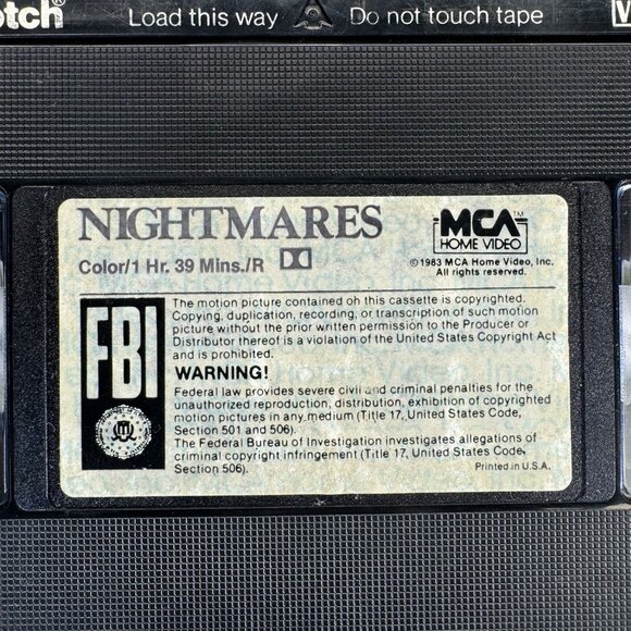 Nightmares (1983) VHS Video - Horror CIC Video Emilio Estevez Anthology - Picture 2 of 9